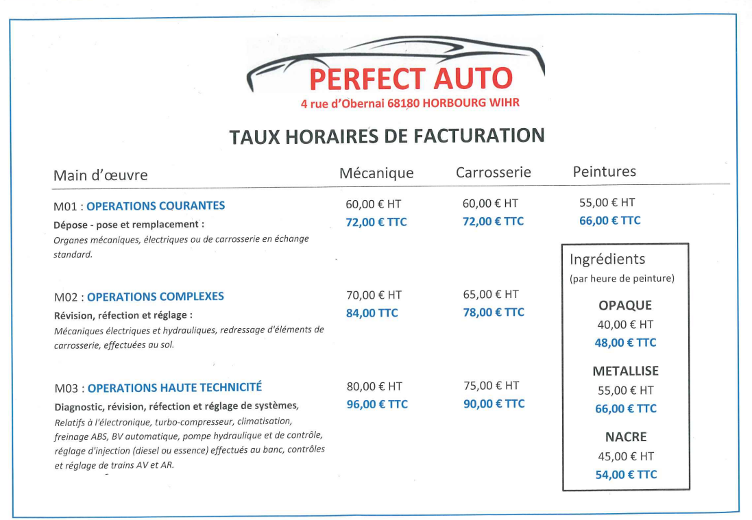 Nos tarifs Sélestat 0